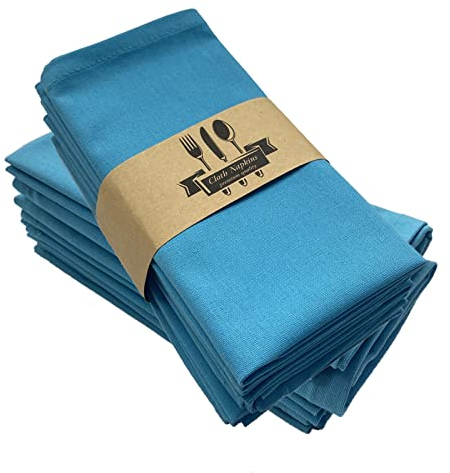 ZOYIEP Stoffservietten Leinenservietten,4/6 / 8er Set 100% Baumwolle und Leinen Servietten Stoff, Stoffservietten Leinen 40 x 40 cm Kitchen Stoffservietten Dekoration (Blau,6er Set)