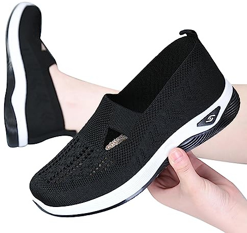 Scarpe Ortopediche da Donna,Scarpe Senza Lacci a Mani libere,Escursioni all'Aria Aperta da Donna (Nero, Adulto, 37, Numero, Sistema Taglie Calzature EU, Media)