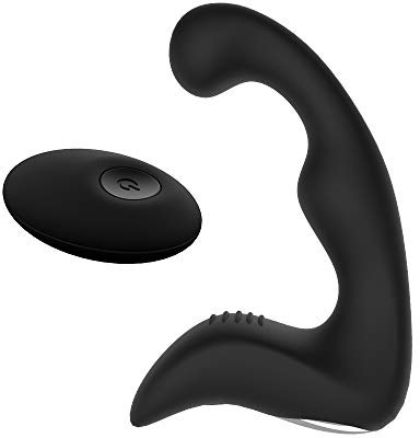 Massaggiatóre Próstatico,Silicone Vibràtóre con 9 Modalità di Vibrazione, Morbido Vibratǒri per Donna e Uomo Stimólazione Clitòridea e Puntó G Massaggiatóre Nero