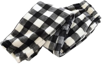 shownicer Damen Flauschige Plüsch Karierte Pyjamahose Winter Warme Plüschhose Bequeme Schlafanzughose Mit Taschen Haushose Fleecehose Sporthose