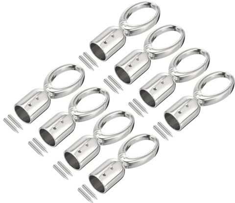 QUARKZMAN 8 Stück Kordel Endkappen Schmuck 15mm/0,6 Kordelenden Quetschperlen Trommel Perlen Schnur mit Schrauben Seilendkappe Quasten Kappen für DIY Tassel Schmuckherstellung Tasche Silber