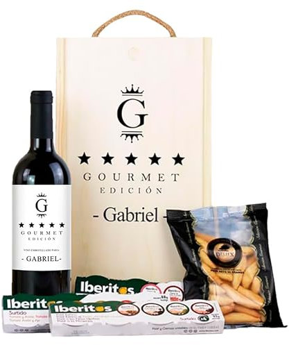 Genérico Caja Regalo Gourmet Botella de Vino Tinto Personalizada Caja Regalo Pareja Amigo Amiga Novio Novia San Valentín Cumpleaños