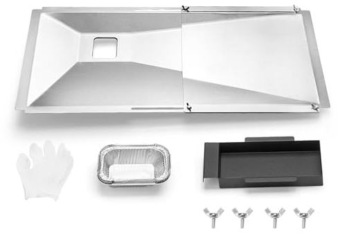 Grease Tray fits Nexgrill, Charbroil, Kenmore, BHG, Dynaglo, Grill Master, Uniflame,Backyard Gas Grill, Adjustable Drip with Catch Pan for 3/4/5 Burner, Grease Tray for Most CharBroil Models
