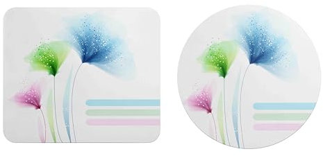 EHOMERY Mauspad XXL Japan Style Mousepad Orientteppich Blumenkunst Mauspad Klein Dünn Mousepad 3D Für Die Schreibtischdekoration - 2 Pack [20x24 cm and Dia 20 cm]