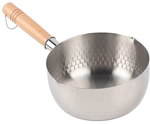 HAOHIZE Kochtopf Klein, 18 cm Stielkasserolle, Suppentopf, Edelstahl Kleiner Topf mit Ausgießer, Kochtöpfe, Ergänzung Lebensmitteltopf Ohne Deckel für den Küchengebrauch