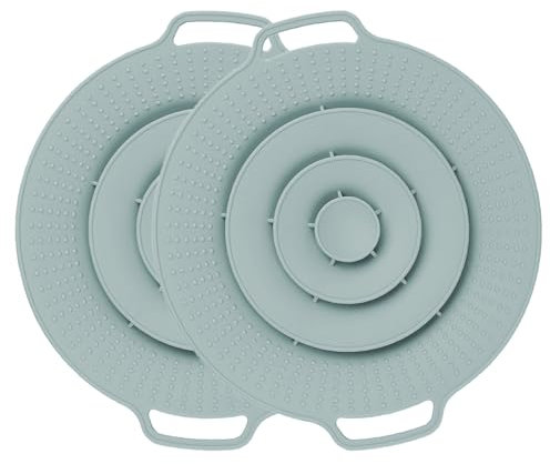 Astis Tapa silicona para olla,prueba de derrames accesorios herramientas,Protector de silicona para ollas de entre 15–25 cm de diámetro,Tapa antisalpicaduras para evitar derrames (Verde)