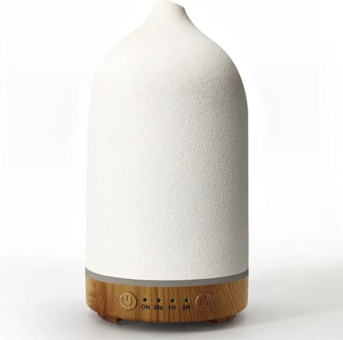 Ramba Essential Oil Diffuser for Home Ultrasonic Aroma Scented Oils Ceramic Humidifier Bedroom Aromatherapy Spa Multi Color Lights Timers Auto Cool Air Mist Electric Diffuser with Remote Control