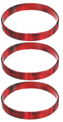 sourcing map 3Pcs Bracelets Wristbands 1/2 Inch Width 8.5 Length for Sports Club, Group Games, Party Favors Fashion Party Sports Accessories, Multi Color Wristbands, Black Red