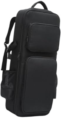 perfeclan Sopran-Saxophon-Koffer, Klarinetten-Koffer, Reise-Koffer, tragbar mit Taschengriff, stoßfester, wasserabweisender Saxophon-Gigbag-Rucksack, Schwarz