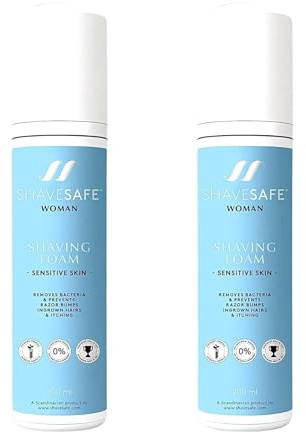 ShaveSafe Sensitive Rasierschaum Damen - Rasieren Für Intimbereich Und Empfindliche Haut - Antiallergischen Inhaltsstoffen - Kein Duft (200ml)