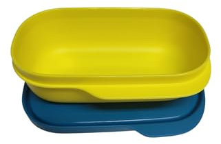 Tupperware to Go Lunch Box Clevere Pause 120 ml Contenitore per il pranzo con divisorio Eco+ Scuola (giallo turchese 120 ml)