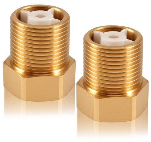 2 Stück Messing Rückschlagventil 1/2 Zoll, 1/2 AG x 1/2 IG, DN15 Rückflussverhinderer mit Innengewinde und Außengewinde, Messing Rückschlagventil Abwasser für Wasserleitung, Warmwasserbereiter
