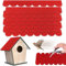 Exbrith Tegole Tetti Uccelli, Mini Tegole Rotonde, Tegole Autoadesive, Tegole in Feltro, Tegole Autoadesive Impermeabili, per Casetta per Uccelli, Nido, Conigliera, Hotel per Insetti (Rosso)