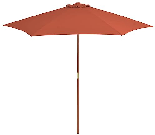 Générique Parasol d'extérieur avec mât en Bois 270 cm Terre Cuite,Parasols & voiles d'ombrage,5.24KG-44518