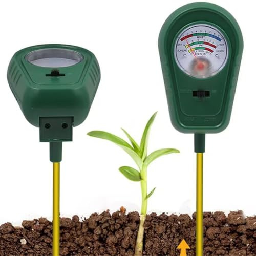 3-in-1 Soil Test Kit, Soil Moisture Meter/Soil ph Meter/Fertility Soil Tester Gardening Tool, Soil Hygrometer for Garden, Farm, Plant, Outdoor, Indoor, Lawn Care Moisture Meter for Hous Plants