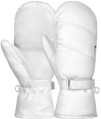 Reusch Perla Damen Fäustlinge aus Schafsleder – Winterhandschuhe mit Primaloft Gold Isolierung, SoftPlush & MicroActive-Futter – Warm, weich, wasserabweisend, atmungsaktiv, stilvoll & funktional