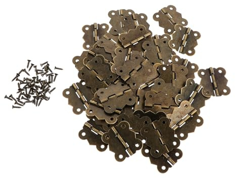 DOITOOL Charnières De Style Rétro En Fer Finition Bronze Vert 30x27mm à 90 Degrés Pour Boîte En Bois Accessoires De Bricolage Lot De 40 Pièces Usage Meuble Et Réparation