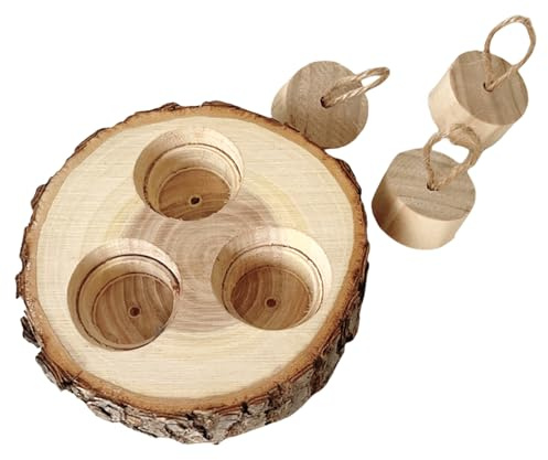 Giocattoli per foraggiamento, dispenser per gerbilli, arricchimento interattivo in legno, adatto per tutti i piccoli roditori, forniture per l'abbellimento di criceti, gioco di alimentazione di