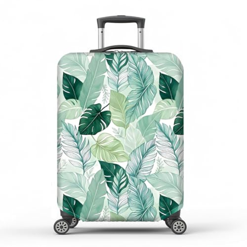 MAYJOYDIY Monstera Blätter Gepäckabdeckungen Federleichte Blätter Elastische Gepäckhülle Modisches Staubdichte Kofferhülle Kratzfest Waschbar Kofferschutz M Passend Für 56-63cm Großes Gepäck