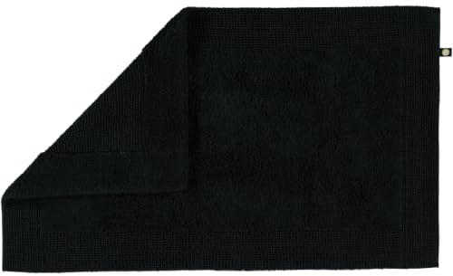 Rhomtuft Baumwoll-Badteppich 60x100cm schwarz