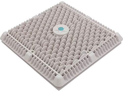 AquaStar White 12x12 in. Square Wave Suction Outlet Cover with Vented Riser Ring WAV12WR101