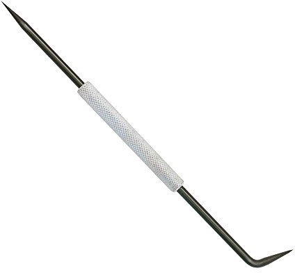 STEINLE R41 Reißnadel aus Stahl gehärtet und brüniert 180 mm gerade / 70° gebogener Spitze mit gerändelt und verzinktem Griffstück