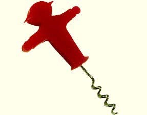 Korkenzieher Ampelmännchen — Bar-Werkzeug mit rotem Ampelmann-Motiv & Metalleinsatz — Format 13,5 x 8,3 cm in Geschenkverpackung — inkl. Kochbüchlein & Karte