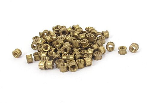 sourcing map 100stk M3x3mm Gewinde Messing Ton Rund Metall Knurl | Gewindeeinsatz Muttern, Messing, Ton Rund