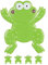 Relaxdays Pegatinas Bañera Antideslizantes, Set de 5 Ranas, Ventosas Suelo Ducha, Adhesivos para Niños, PVC, Verde