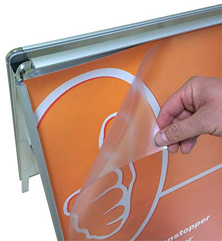 4x DIN A2 420 x 594 mm – Ersatzfolie Schutzfolie Folie für Kundenstopper, Plakatrahmen, Wechselrahmen, Klapprahmen oder Plakatständer – mit Antireflex und UV Schutz – Dicke 0,5mm.