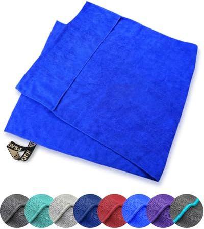 PEAQUE Mikrofaser Fitness Handtuch mit Umschlag - Weiches Sporthandtuch Fitnessstudio Frottee - Gym Towel - saugstark, leicht, kompakt, weich (100 x 40 cm, Royal-Blau)