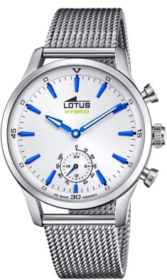 Lotus Uhr Smart Herren Hybrid Connected aus Edelstahl 316l | Analog-Smartwatch, Wasserdicht 10 ATM 18803/1, Musiksteuerung, Schrittzähler, Anrufbenachrichtigung und -ablehnung