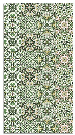 Panorama Alfombra Vinílica Cocina Baño - Modelo Baldosa Hidráulico Oriental Verde 140x200 cm - Varios tamaños - Decoración Hogar