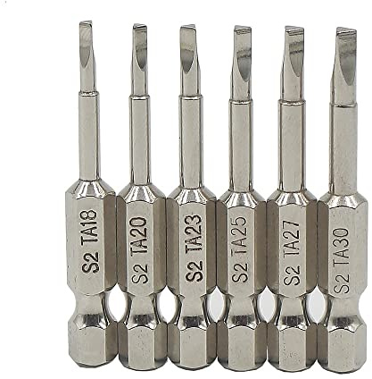 Uacen 6-teiliger magnetischer Dreikant-Schraubendreher-Bit Set, S2 Stahl-Dreikant-Schraubendreher-Bits 1/4 Zoll Sechskant-Dreieck-Bohrer, 50mm Länge