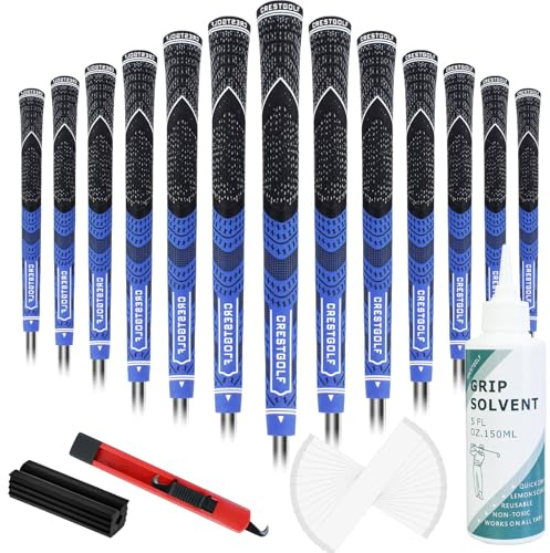 Golfgriffe, Standard-MultiCompound Hybrid-Golfschlägergriffe, Allwetter-Kontrolle, Gewinde-Technologie, Gummi, 13 Griffe (gelb, Standard)