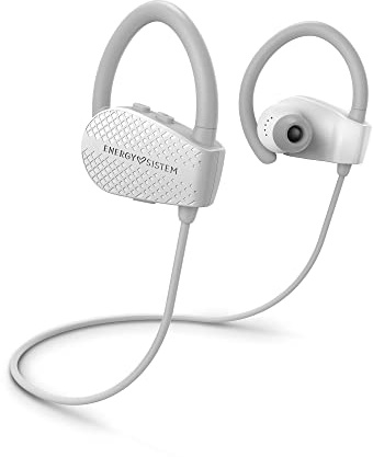 Energy Sistem Earphones Bluetooth Sport 1+ Snow (Bluetooth 5.1, Voice Assistant, Secure-Fit fästsystem, Svettresistent)- Vit