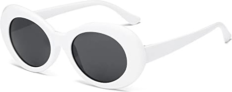 Long Keeper Occhiali da Sole Ovali Donna – Occhiali Vintage Uomo Donna con Montatura Bianca Ovali, Aesthetic Retrò Occhiali da Sole Unisex UV400