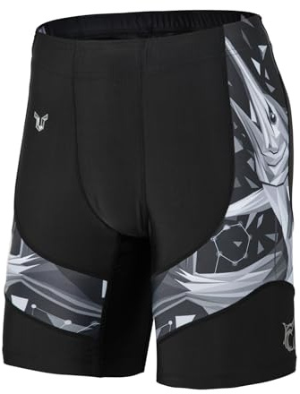 HUGE SPORTS Costume da Bagno Lungo da Uomo Jammer Pantaloncini Attillati | Costume da Gara Tessuto Elastico Traspirante Asciugatura Rapida Leggero per Nuoto, Surf, Sport Acquatici, Ciclismo