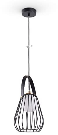 Paco Home Pendelleuchte Wohnzimmer Vintage G9 Käfigleuchte Esszimmer Küchenlampe Metall Industrial, Lampenart:Pendelleuchte, Leuchten Farbe:Schwarz