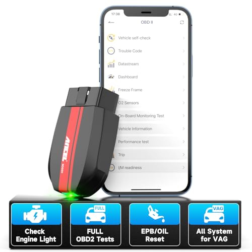 ANCEL BD500 OBD2 Bluetooth 5.0 Diagnostica per VW Audi Skoda Seat Strumento Diagnosi Auto di Sistema Completo con Reset Service OBDII scanner, per iOS, Android e Windows lettore di codici diagnostici