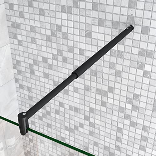 Barra Regolabile per Rinforzare Vetro Box Doccia 70-120cm | Nero Opaco, Lunga