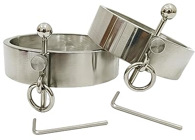ZTHBYSB Neue BDSM Bondage Schwer Metal Halsband Halsfesseln, 4 cm Hoch kontrolliertes Nicken Edelstahl Kragen, Folter Fetisch Sklave Halsreif Erotik Sex Spielzeuge für Männer Frauen,Silber,11.6cm