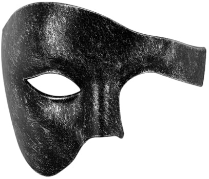 susiodeu Demi- Pour masque facial à large application pour les fêtes et événements masqués Masques de mascarade demi-visage en plastique léger