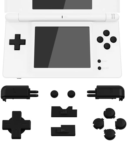 eXtremeRate Boutons de Remplacement pour Nintendo DS Lite Console Portable, Bouton D-pad ABXY Start Select RL Power Volume Keys pour NDSL, Console Portable NON INCLUSE, Noir