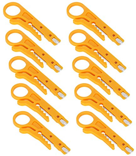 Mini Wire Stripper, 10Pcs Wire Stripper Network Wire Stripper, for CAT?5,CAT?5e and CAT?6 Data Lines Cables with a Diameter of 5-6.2mm