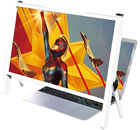 3D-HD-Laptop-Bildschirmlupe, Verstärker, mobiler Projektor, Copmputer, Telefon-Bildschirmlupe, Gaming, Video, Filme, Vergrößerungsglas, Tablet-Desktop-Bildschirmlupe (weiß)