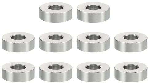 PATIKIL M5 Stainless Steel Spacers, 10 Pcs Metal Spacer Stainless Steel 5.2mm ID x 12mm OD x 4mm L Stainless Steel Spacer Screw Standoff Round for 1/5inch or M5 Screw Bolts