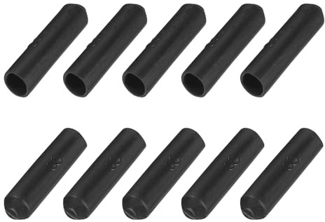 QUARKZMAN 30 Stück Schrumpfkappen 8mm ID x 35mm L Gummikappen Hitzebeständig, 3:1 Schrumpfverhältnis Gummistopfen mit Kleber, Gummi Schutzkappen für Schrauben, Gummi Endkappen Schwarz