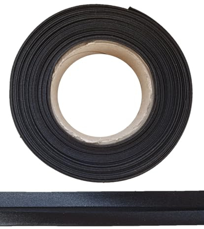 ME: NaMa snedband av polyester (satin) – 10 m x 25 mm (vikt) – högkvalitativt kantband, satinband, snedband – perfekt för gör-det-själv-sömnad – tillverkat i Belgien, på en rulle (svart)