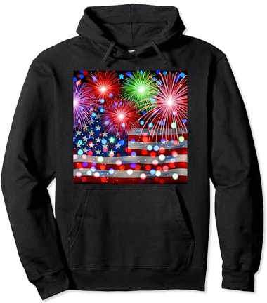 Patriotisches Feuerwerk Pullover Hoodie